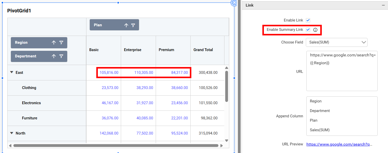 Enable Summary Link