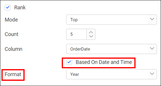 rank based dimension filter with date option