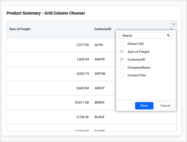 Columns Selection