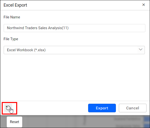 Excel reset