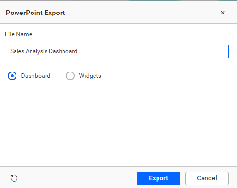 Export to PowerPoint Dialog