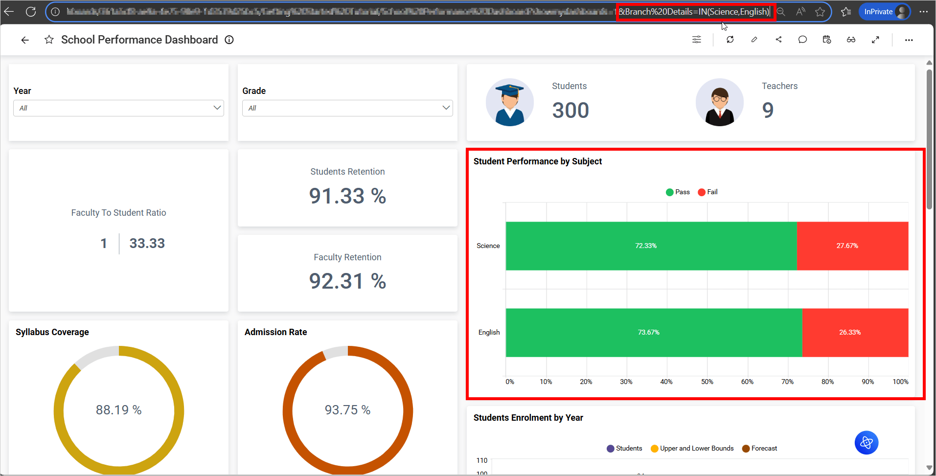 Paramater mapping filter in specific widget