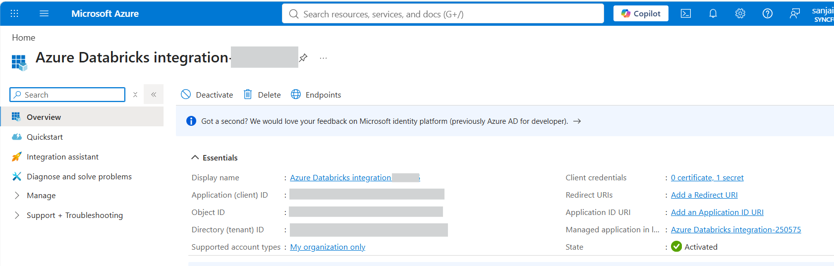Azure Databricks Registration
