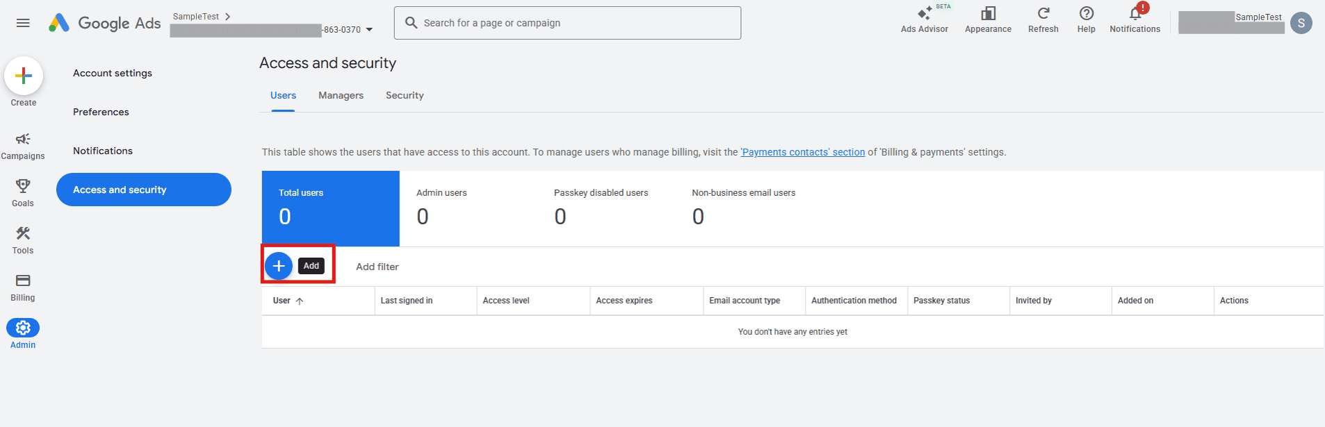 Add user to Ads