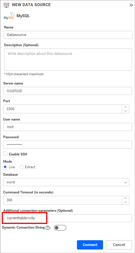 MySQL Connection Specific Table