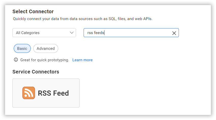 Choose data source from server