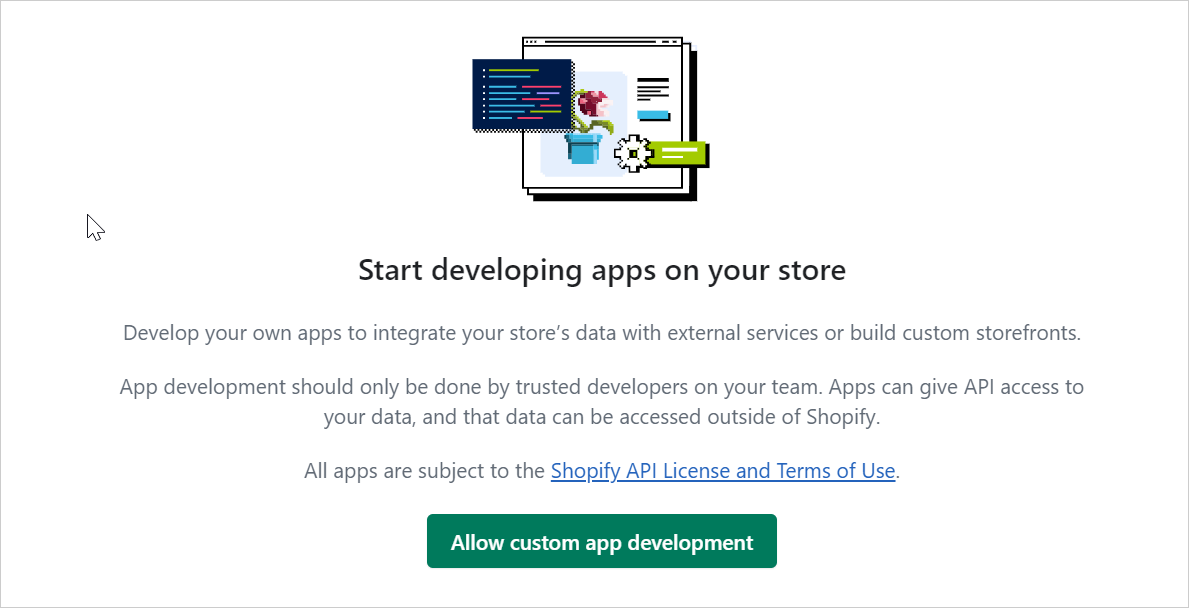 Choose Develop apps