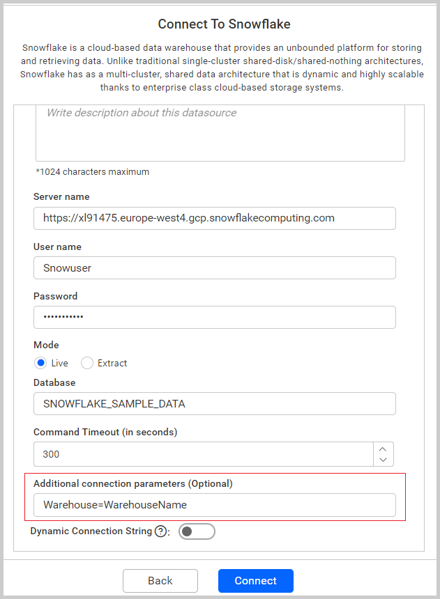 Additional COnnection Parameters