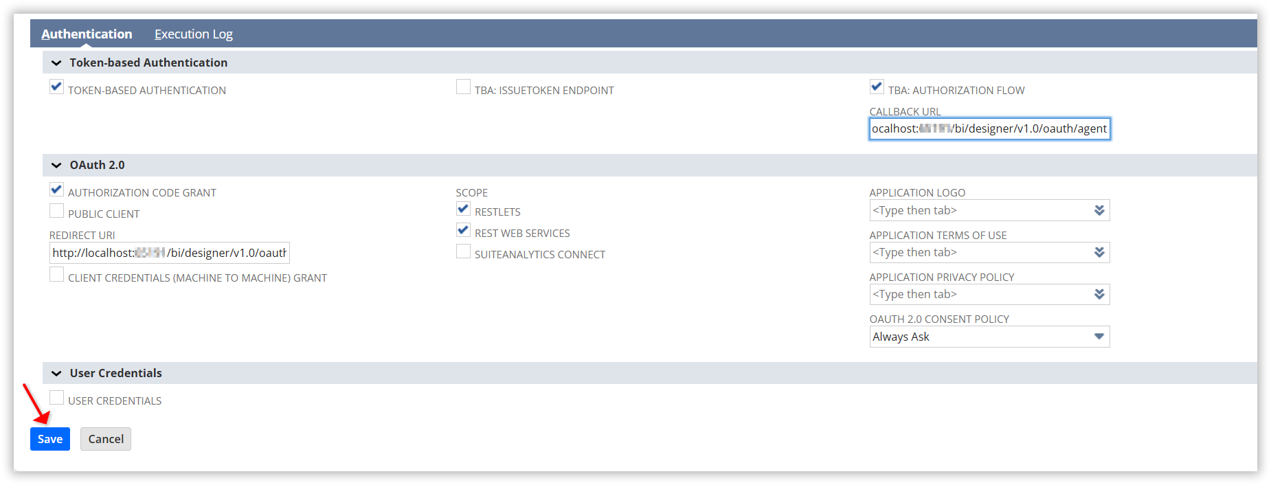 Save Oauth
