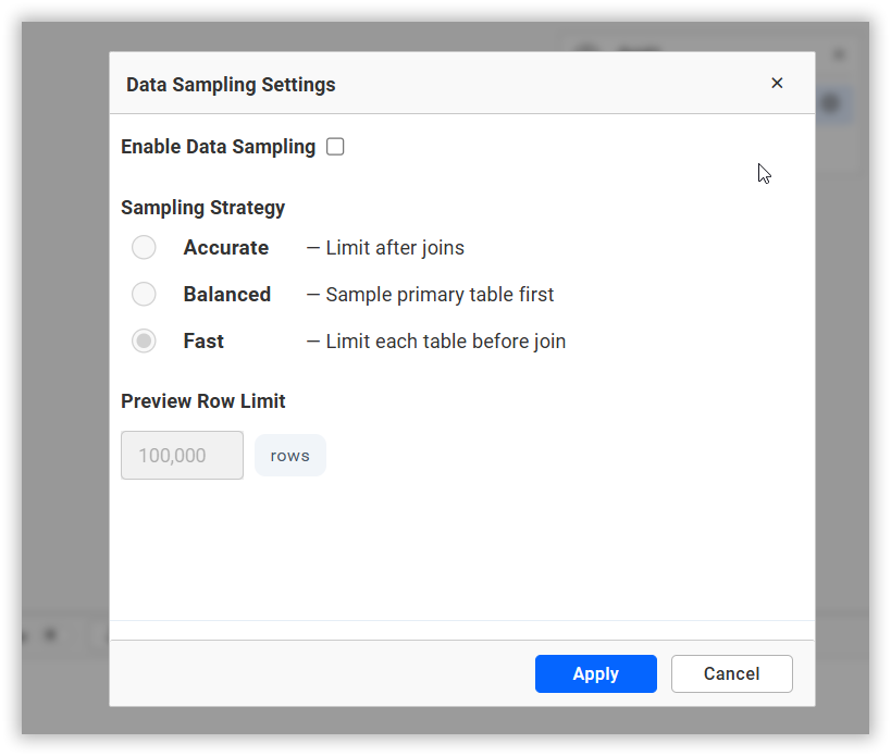 Enable Data Sampling
