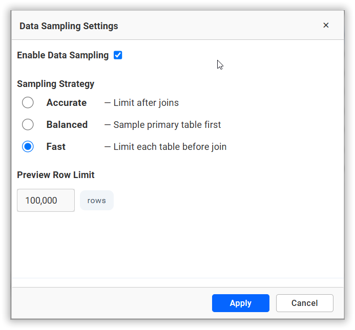 Configure Data Sampling