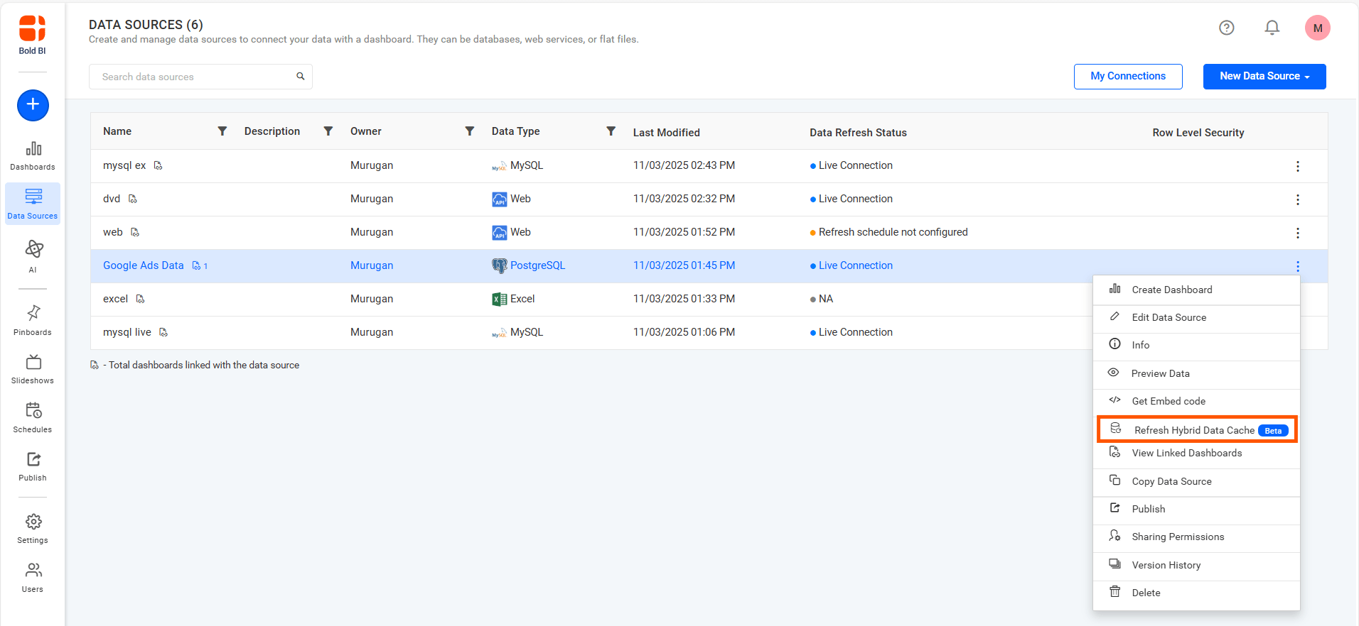 On-demand Hybrid Data Cache refresh