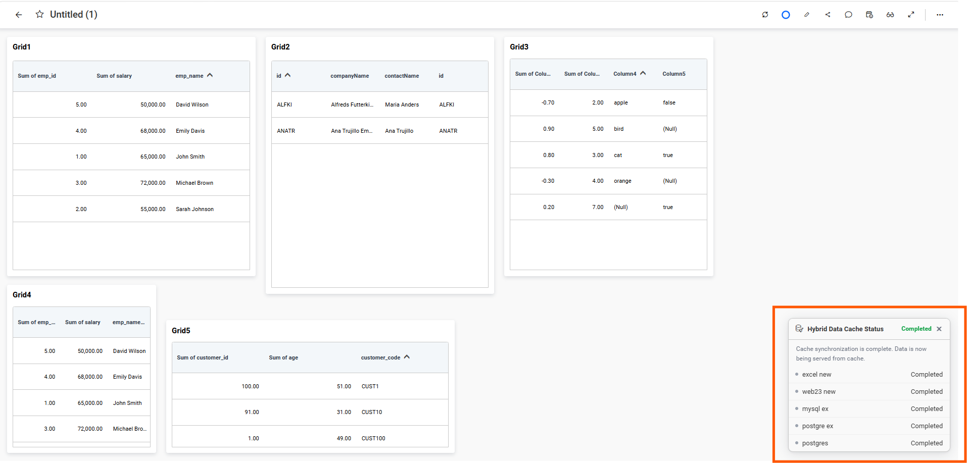 Hybrid Data Cache settings for Live mode