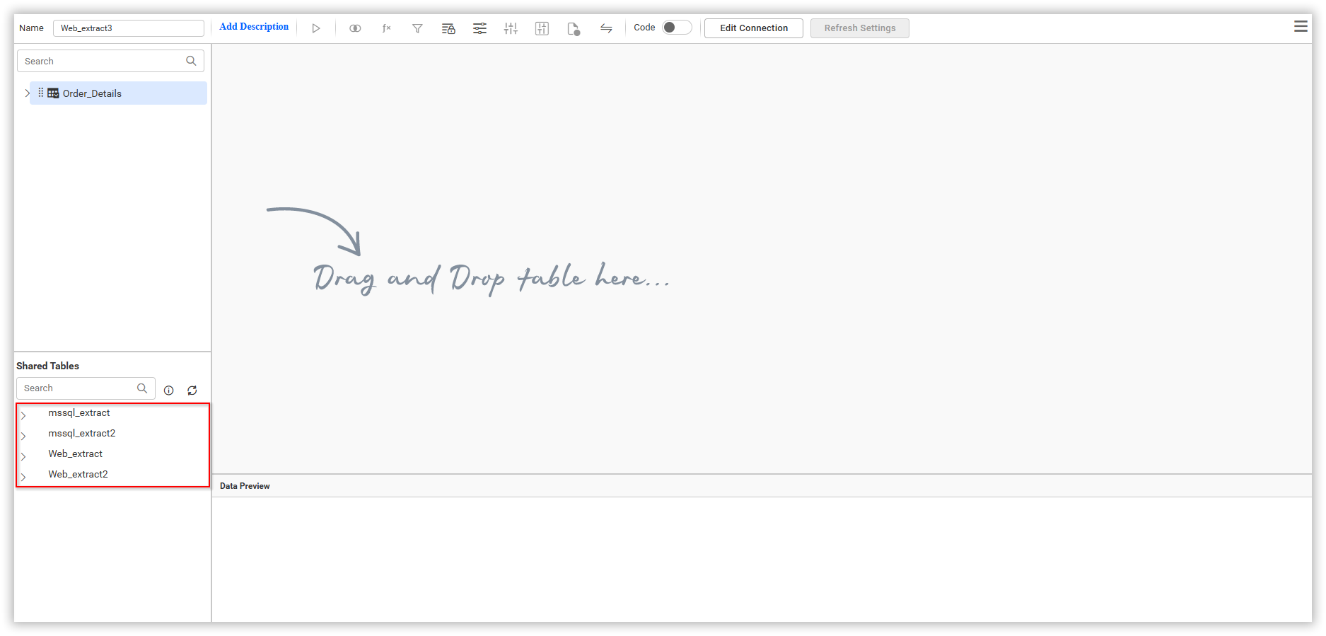 Extract Data source