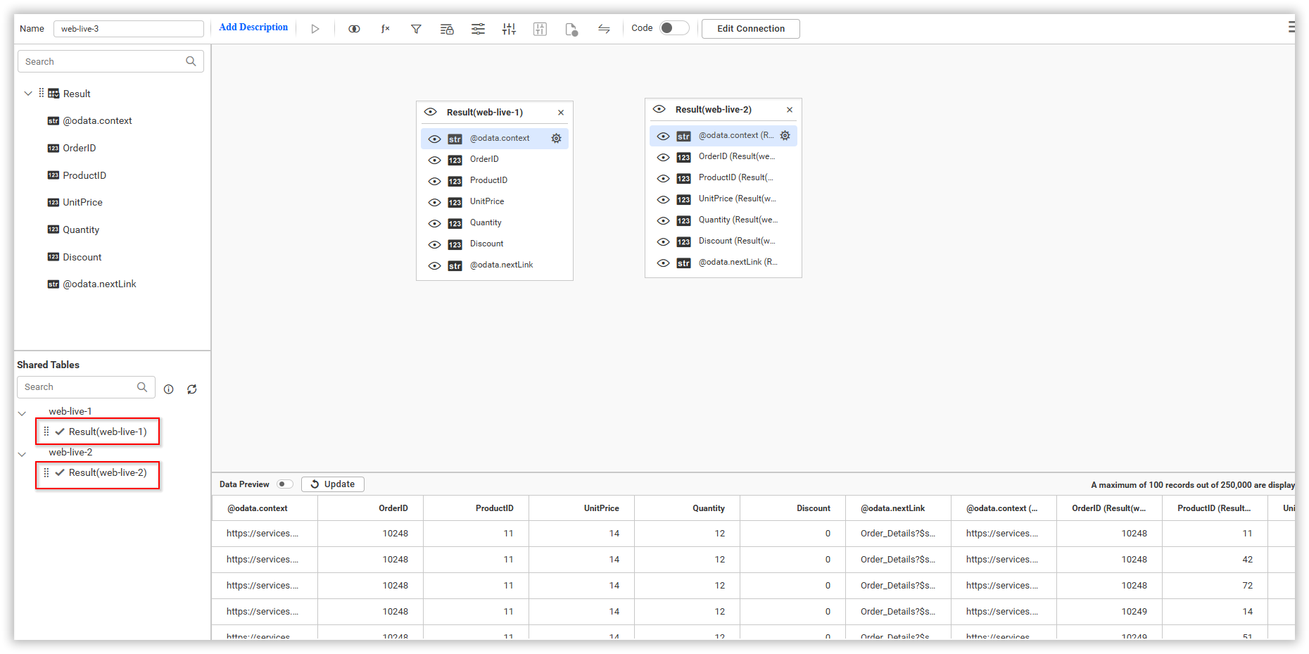 Shared Tables add view