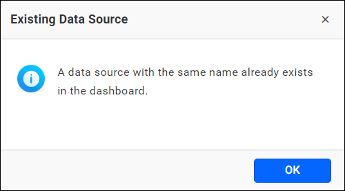 Exist data source warning