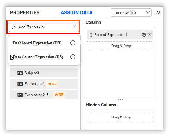 Expression wizard