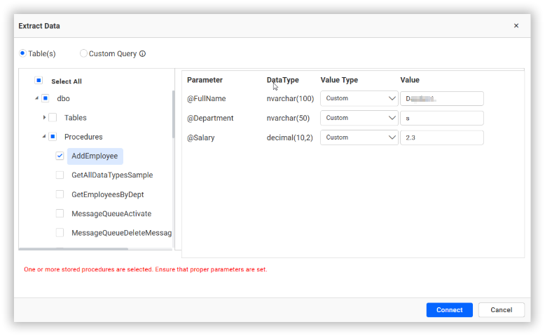 Choose Stored Procedure