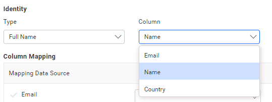 User Filter Identity Column