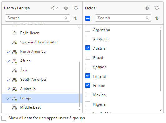 User Filter Manual Mode Mapping