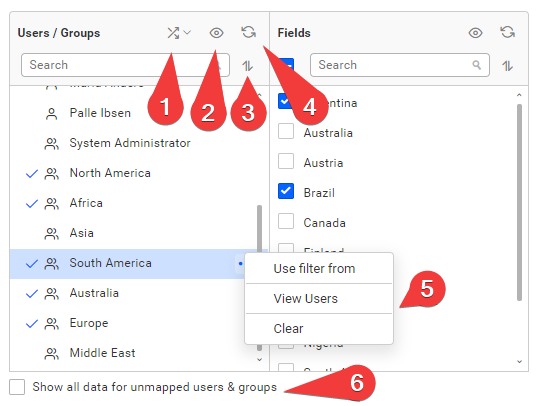 User Filter Manual User Options