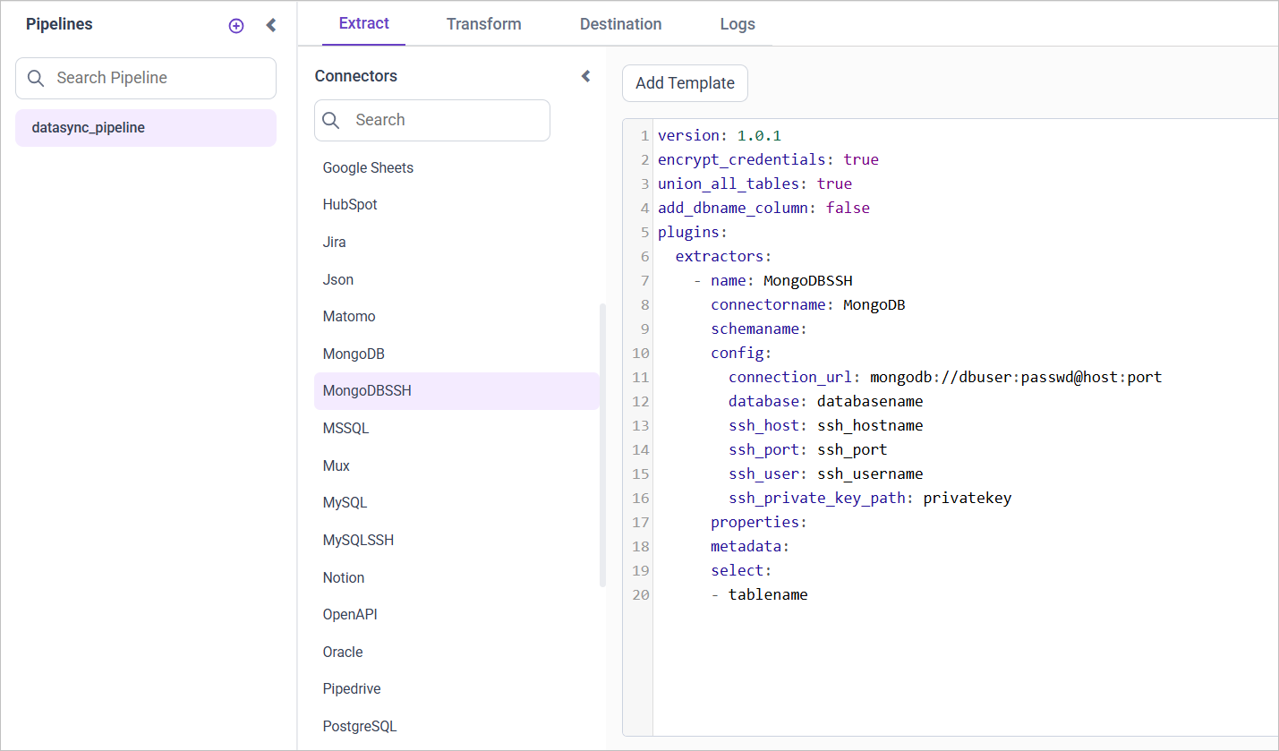 MongoDBSSH Data Hub- BoldBI