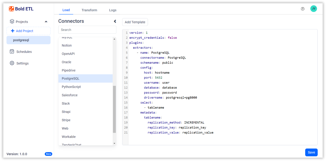 PostgreSQL ETL- BoldBI