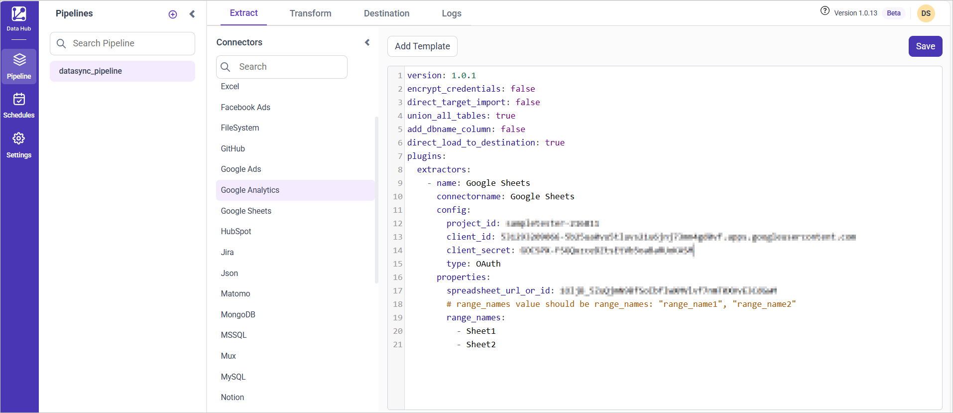 Google Sheets - Data Hub