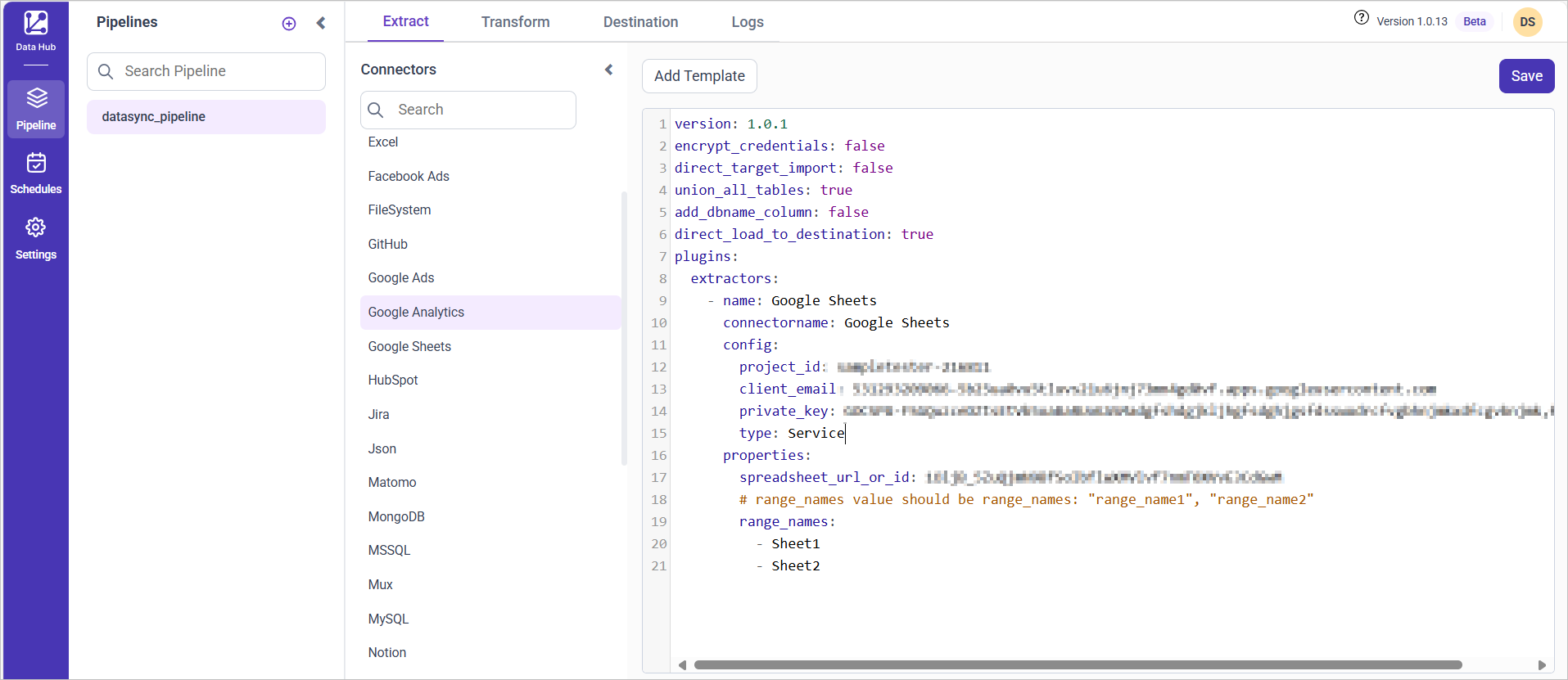 Google Sheets - Data Hub