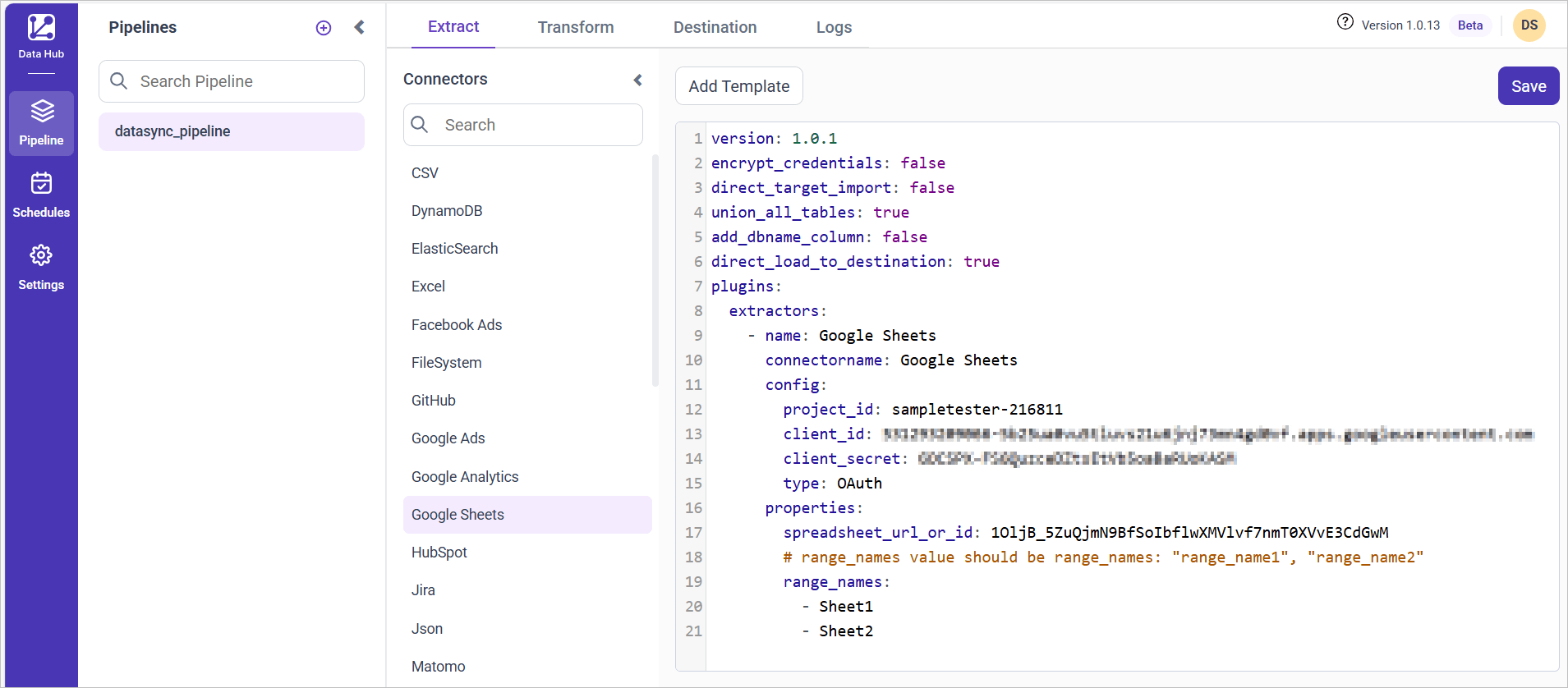 Google Sheets - Data Hub